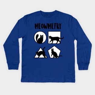 Meowmetry - Funny Cat Geometry Kids Long Sleeve T-Shirt